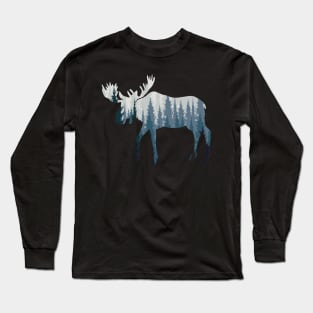 moose wildlife animal canada forest Long Sleeve T-Shirt